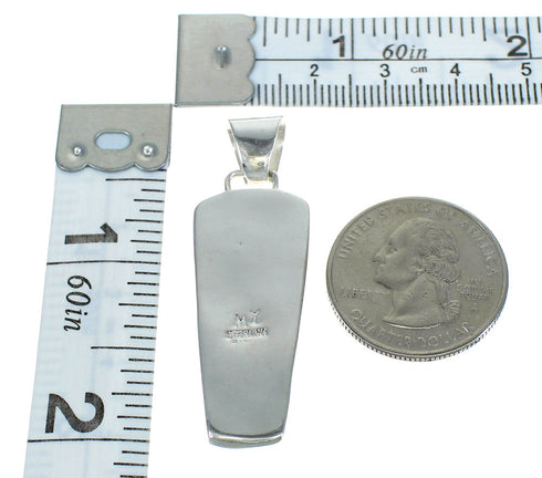 Authentic Sterling Silver Native American Village Design Multicolor Pendant MX64248
